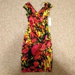 NWT Maggy L jewel-tone column dress